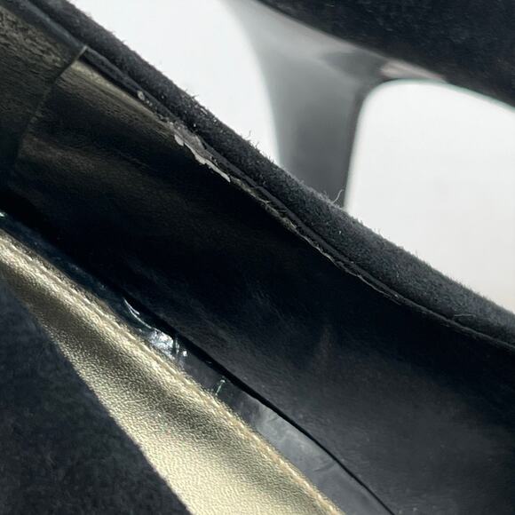 Antonio Melani Round Toe Platform Suede Leather Pumps Black 9.5 - Picture 6 of 10